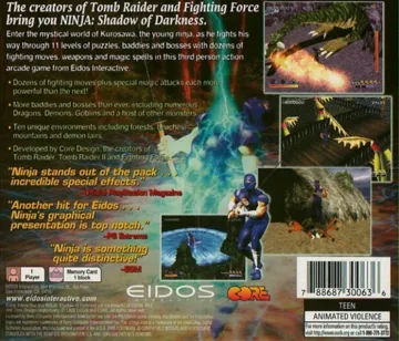 Ninja - Shadow of Darkness (US) box cover back